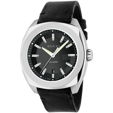 gucci ya142206|Gucci Gg2570 Black Dial Leather Strap Men's Watch YA142206.